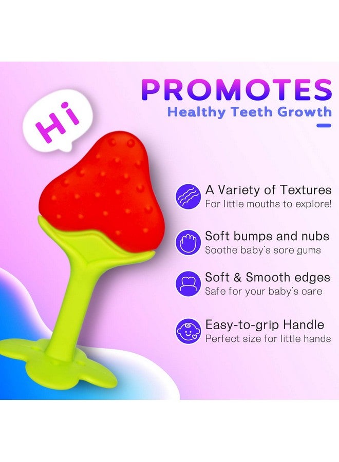 MICHEF Teething Mittens For Baby (2 Pack) With Baby Teething Toys (3 Pack) Self Soothing Pain Relief Mitt Silicone Baby Teethers Bpafree Natural Organic Freezer Safe For Infants And Toddlers  - Image 4
