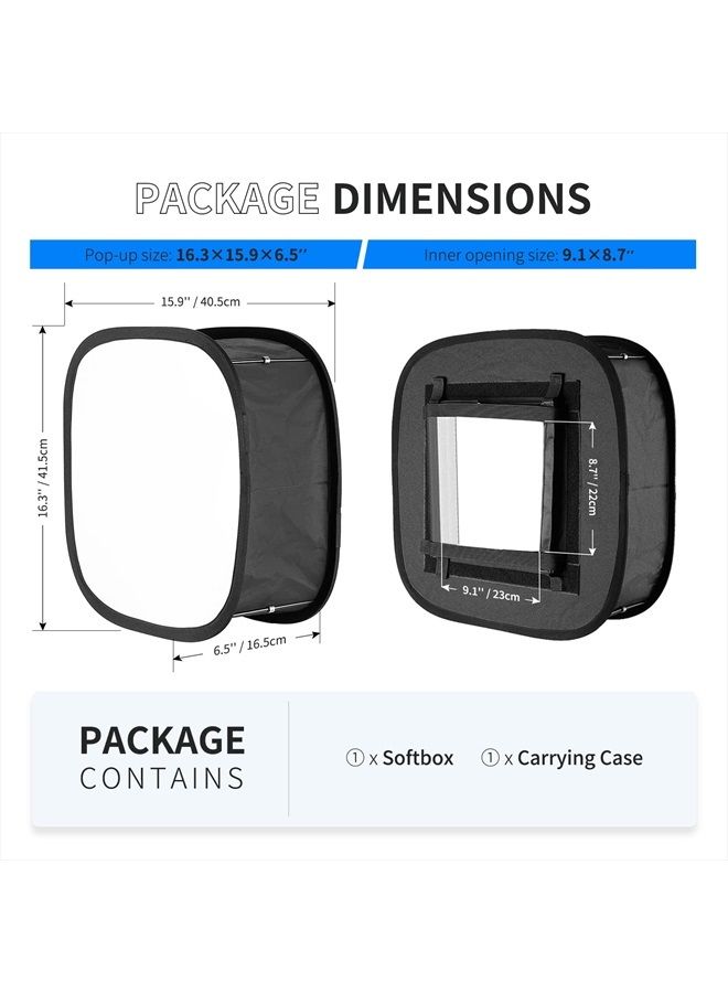 NEEWER LED Panel Light Softbox for 480 LED Light - Outer 16.3" x 6.5", Inner 9.1" x 8.7", Foldable Light Diffuser with Red Rim Strap Attachment and Bag for Photo Studio Portrait Video Shooting - Image 2