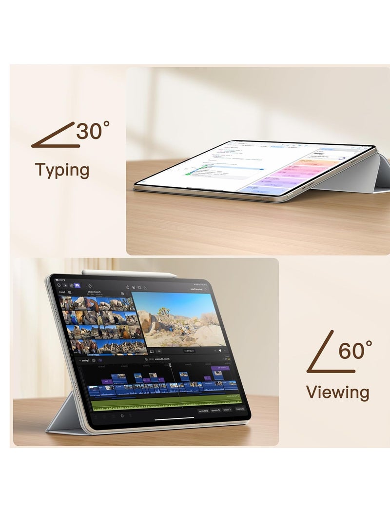 Jetech Magnetic Case for Ipad Pro 12.9 Inch (6th/5th/4th/3rd Generation) Pencil 2nd Charging Magnetic Attachment Cover Auto Wake Sleep Silver - Image 5