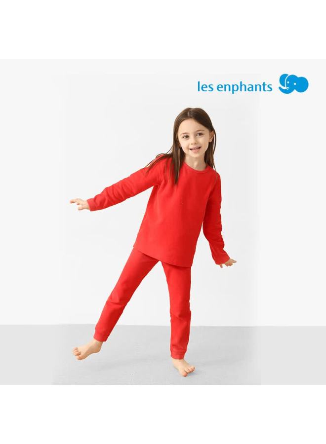 Les Enphants Children's Underwear Set, Boys And Girls Thermal Underwear Set, Home Wear Set, Peach Pink, 140cm - Image 5