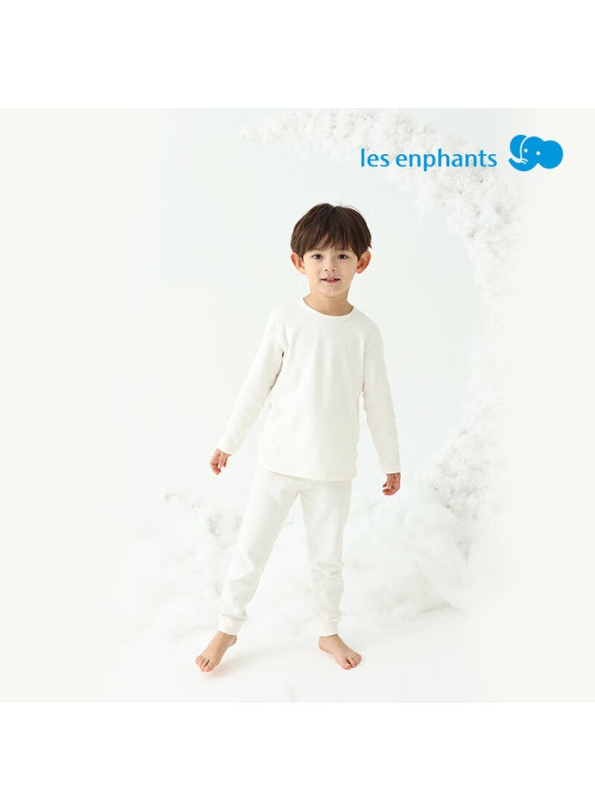 Les Enphants Children's Underwear Set, Boys And Girls Thermal Underwear Set, Home Wear Set, Peach Pink, 140cm - Image 4