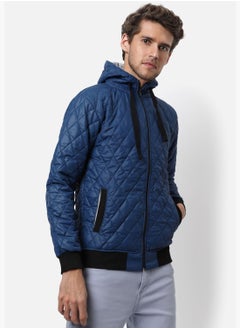 Campus Sutra Men's Solid Quilted Puffer Regular Fit Bomber Jacket For Winter Wear  - Image 4