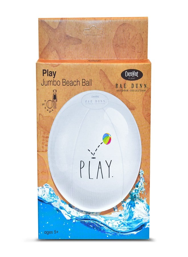 Coconut Float Rae Dunn x Large 27 Inch Inflatable Beach Ball - Play Theme - Great for Summer Parties & Swim Events (Play.) - Image 1