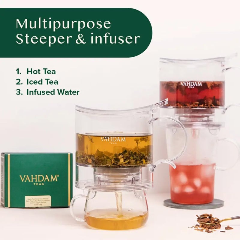 Vahdam Imperial Tea Infuser Teapot & Smart Tea Maker - BPA-Free, Drain-Tap Technology | Easy Brew, Easy Clean | Loose Leaf Brewing - Stylish Design | 16oz  - Image 5