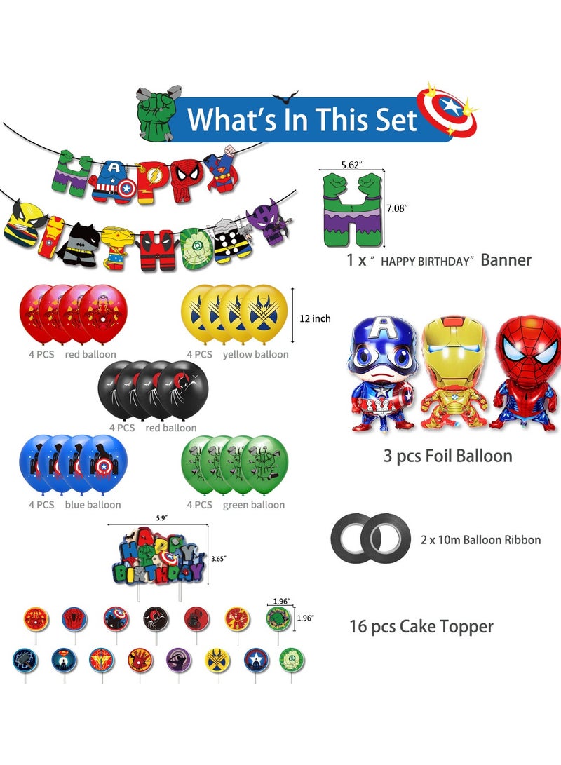 Spider-Man Super Heroes League Birthday Party Decoration Set, Balloon Banner Supplies Spider-Man Boy Men Kids Happy Birthday Balloon Party Decoration Set Baby Shower Kids Boys Birthday Party Decorations - Image 5