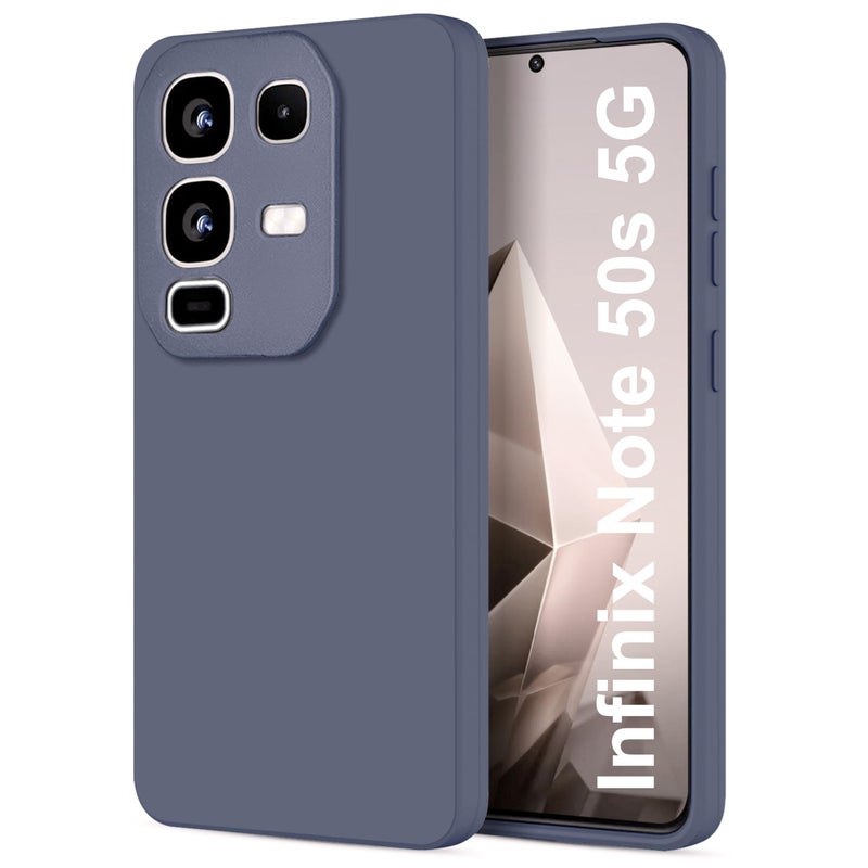 SBMS Silicone Back Cover Case for Infinix Note 50s 5G | Soft Micro-Fibre Lining Inside | Camera Protection Bump | Shockproof Back Cover Case for Infinix Note 50s 5G (Gray) - Image 5
