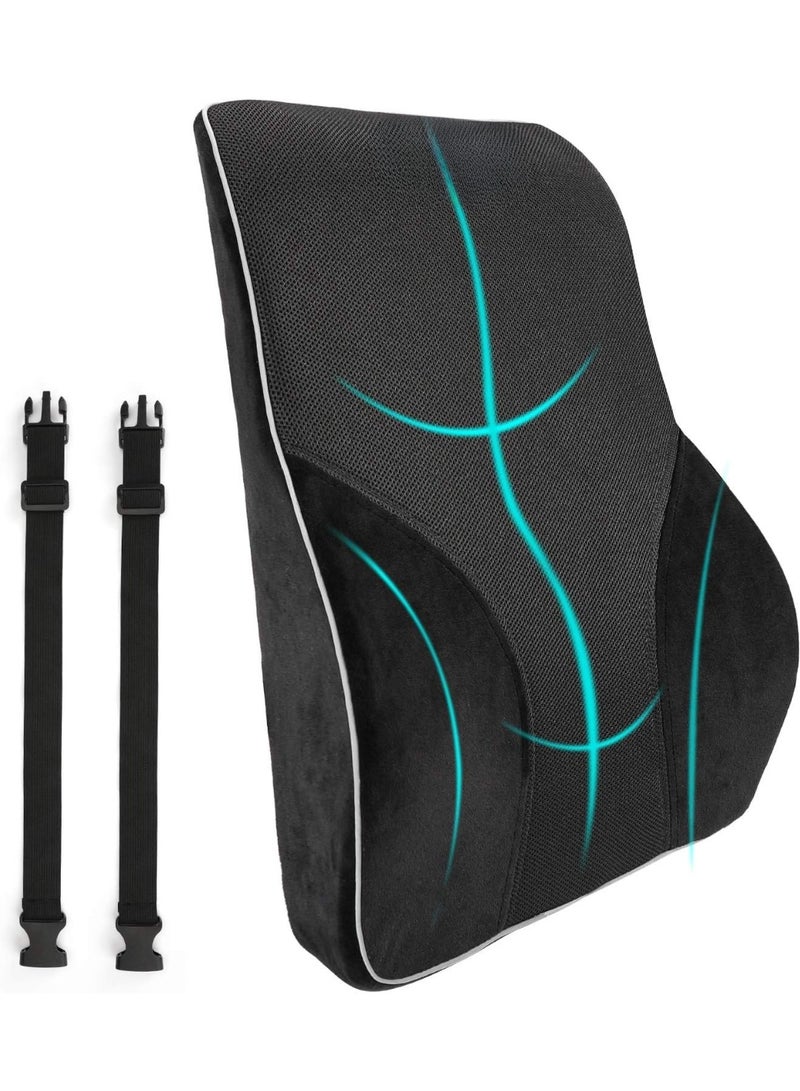Ergonomic Lumbar Support Pillow for Office Chair and Car Seat, Memory Foam Back Cushion for Lower Back Support and Sitting Comfort - Image 1