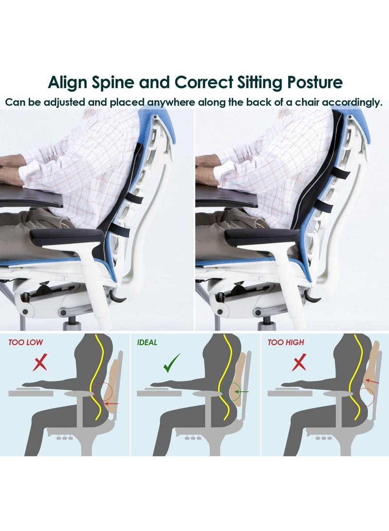 Ergonomic Lumbar Support Pillow for Office Chair and Car Seat, Memory Foam Back Cushion for Lower Back Support and Sitting Comfort - Image 5