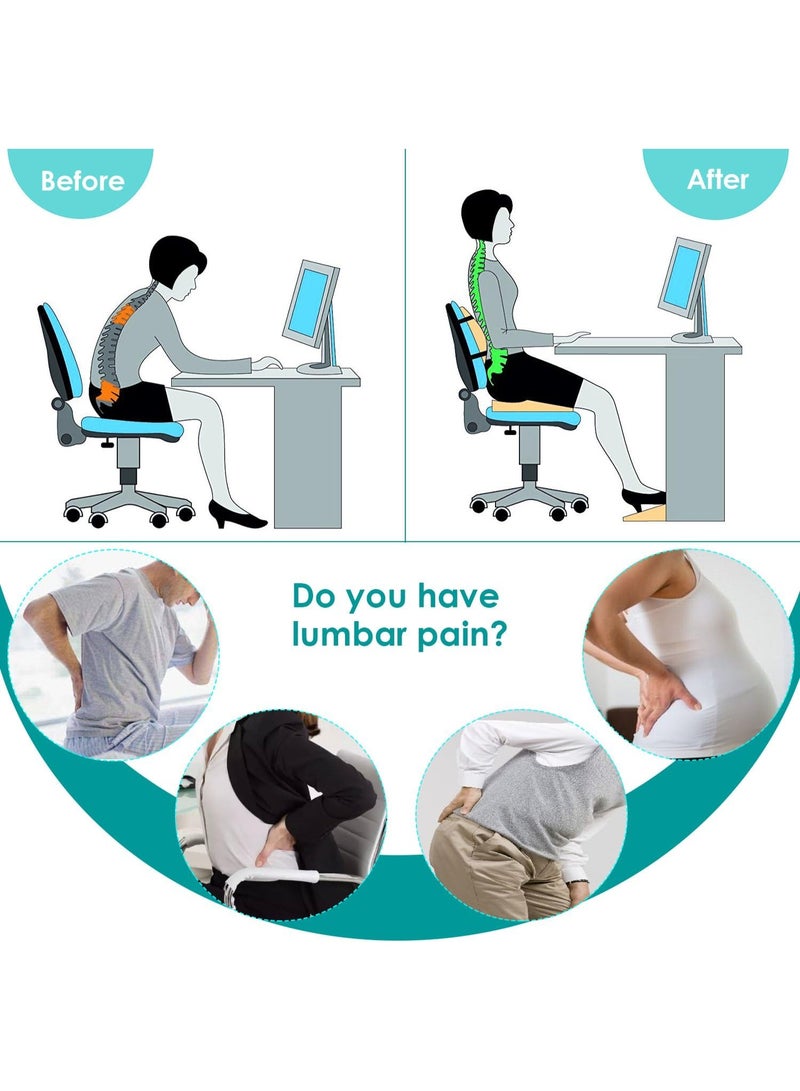 Ergonomic Lumbar Support Pillow for Office Chair and Car Seat, Memory Foam Back Cushion for Lower Back Support and Sitting Comfort - Image 3