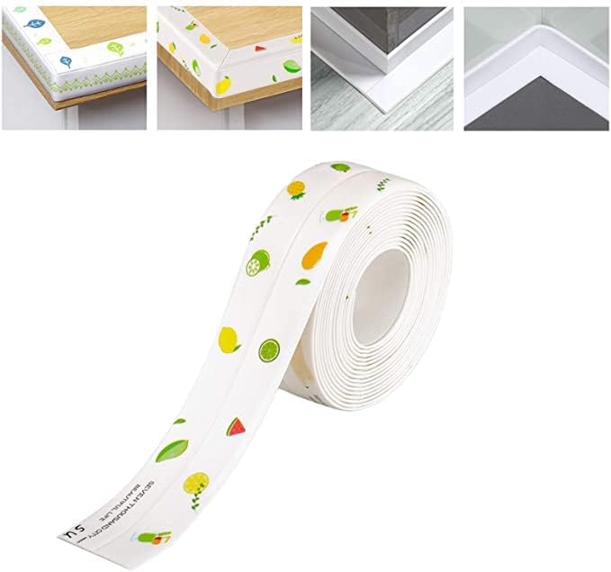 Zerolex Waterproof Tape for Kitchen Sink Oil Proof Caulk Tape Strip Self Adhesive Bathroom Corner Caulking Sealing Tape Gap Sealer Waterproof Tape for Platform Basin Toilet 3.2m*3.8c - Image 1