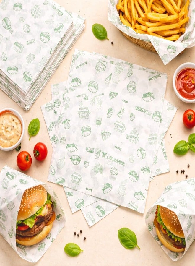 TDS PLUS WRAP ورق تغليف زبدة فاخر مقاوم للدهون من تي دي إس بلس، 200 ورقة، تصميم أخضر | ورق تغليف مقاوم للزيوت للبرغر والسندويشات والمخبوزات وتغليف المواد الغذائية والاستخدام في المطبخ - Image 5