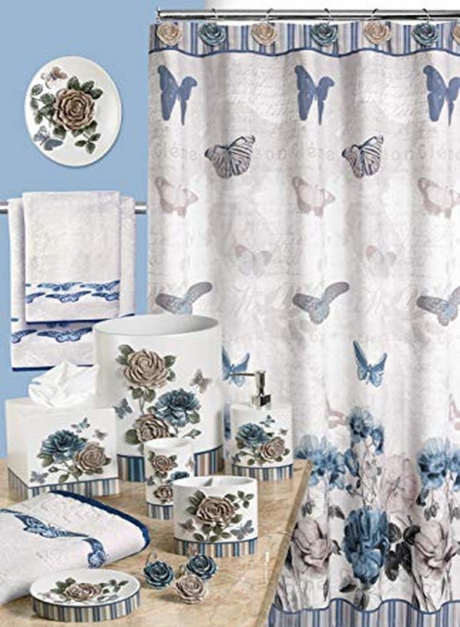 Popular Bath BEAUTIFLY SHOWER CURTAIN ENSEMBLE BLUE - Image 4