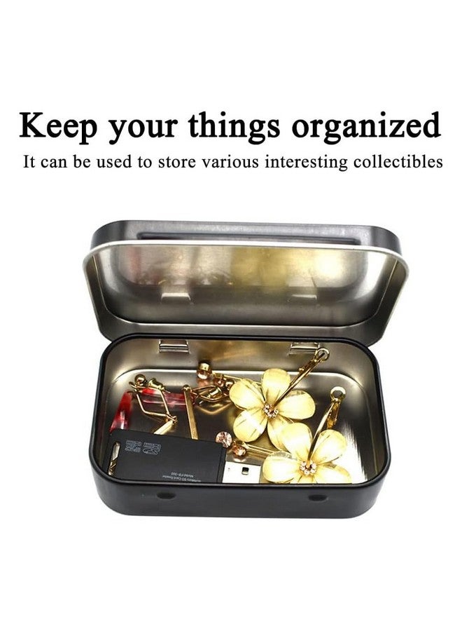 STORE 2508 Store2508 8 Pcs Small Rectangular Hinged Tin Box, Small Storage Box, for Pen Drive, Candies, Chocolates, Hair Bands, Gifting, 9.5x6x2.2 Cm (Black) - Image 5