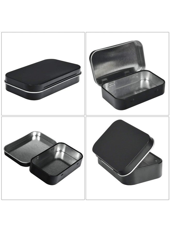 STORE 2508 Store2508 8 Pcs Small Rectangular Hinged Tin Box, Small Storage Box, for Pen Drive, Candies, Chocolates, Hair Bands, Gifting, 9.5x6x2.2 Cm (Black) - Image 3