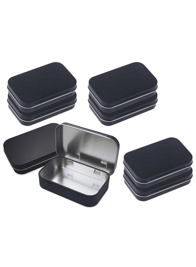 STORE 2508 Store2508 8 Pcs Small Rectangular Hinged Tin Box, Small Storage Box, for Pen Drive, Candies, Chocolates, Hair Bands, Gifting, 9.5x6x2.2 Cm (Black) - Image 1