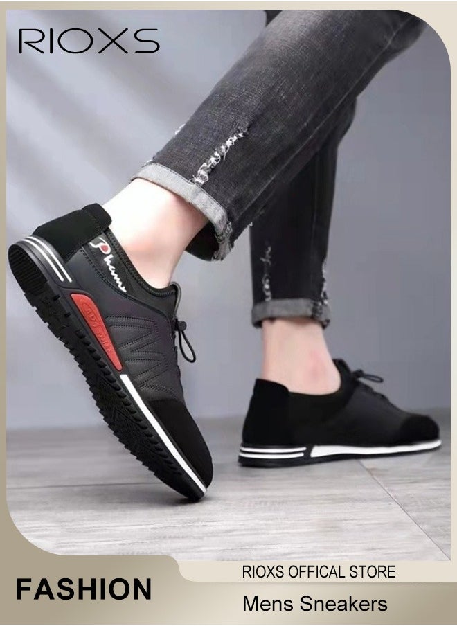RIOXS - Men's Low Top Sneaker, Lightweight Outdoor Running Shoes, Comfy Athletic Casual Shoes, Soft Bottom Sneakers, Breathable Fashion Sneakers For Men, Sport Shoes For Traveling Driving Walking - Image 1