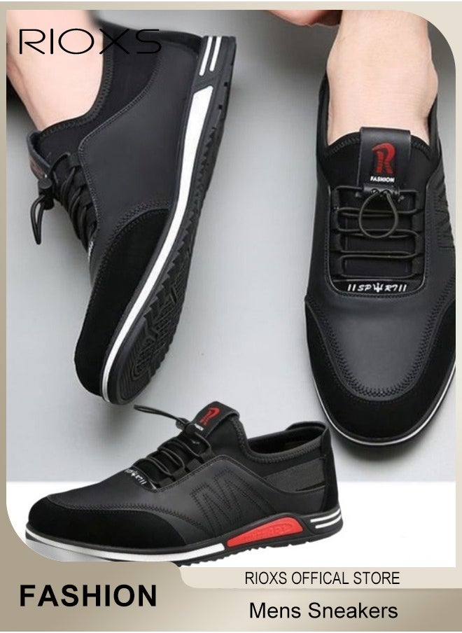 RIOXS - Men's Low Top Sneaker, Lightweight Outdoor Running Shoes, Comfy Athletic Casual Shoes, Soft Bottom Sneakers, Breathable Fashion Sneakers For Men, Sport Shoes For Traveling Driving Walking - Image 1