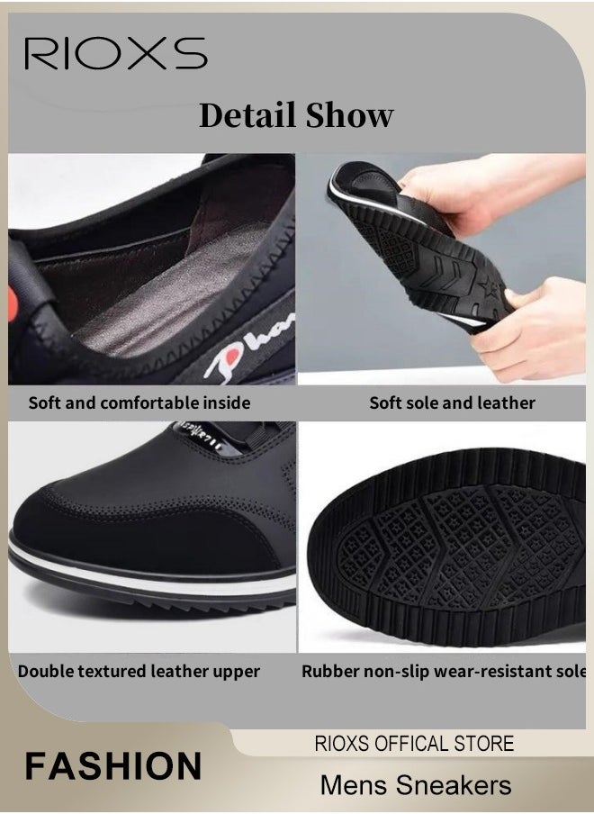 RIOXS - Men's Low Top Sneaker, Lightweight Outdoor Running Shoes, Comfy Athletic Casual Shoes, Soft Bottom Sneakers, Breathable Fashion Sneakers For Men, Sport Shoes For Traveling Driving Walking - Image 1