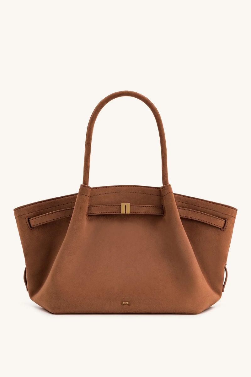 JW PEI Hana Medium Faux Suede Tote Brown - Image 2