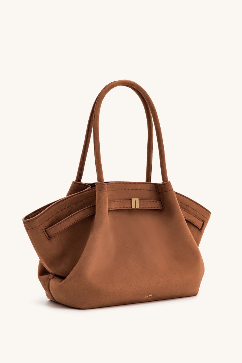 JW PEI Hana Medium Faux Suede Tote Brown - Image 3