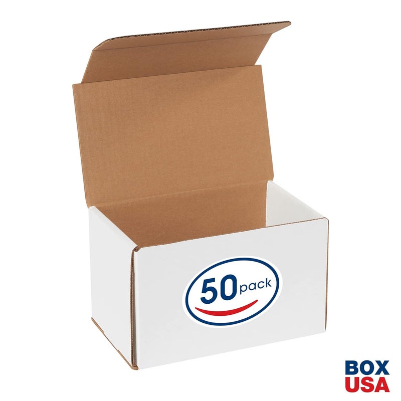 BOX USA BM855 8"L x 5"W x 5"H، أبيض (عبوة من 50) - Image 2