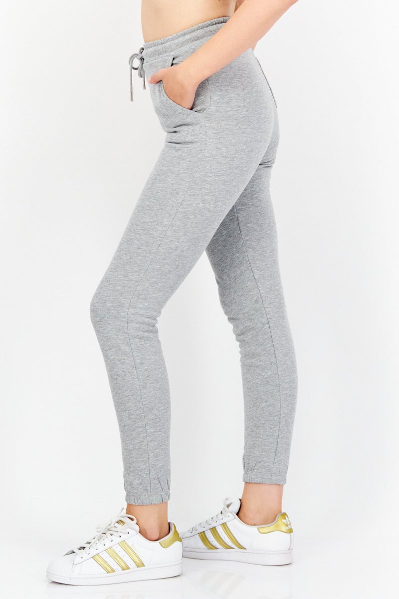 Don't Call Me Jennyfer Women Regular Leg Heather Jogger Pants, Chine Grey  - Image 4