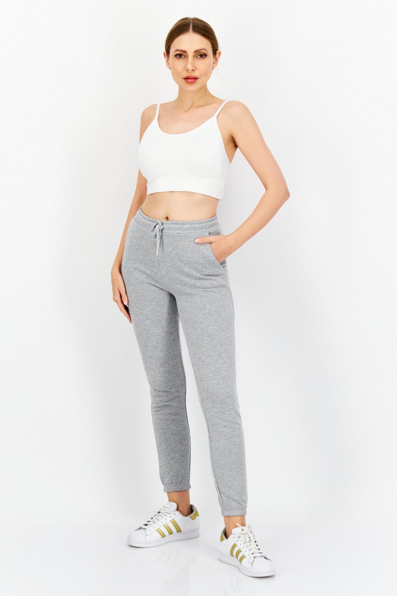 Don't Call Me Jennyfer Women Regular Leg Heather Jogger Pants, Chine Grey  - Image 3