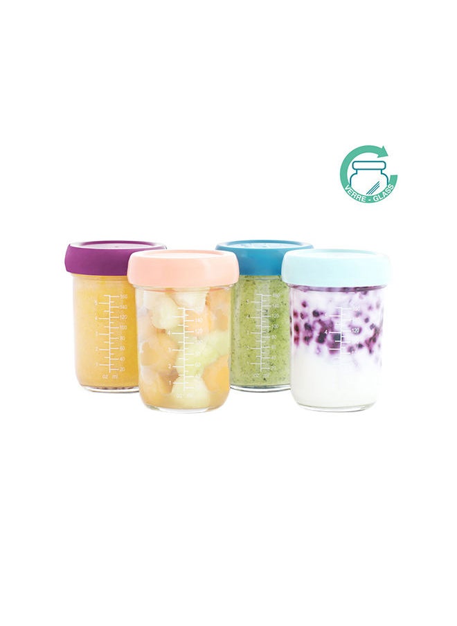 babymoov - Glass Baby Bowls, 4 x 240Ml Airtight Food Storage Containers - Image 1