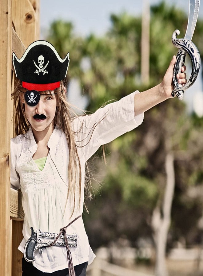 CHRIMISS Pirate Hat Set with Pirate Eye Patch, Mustache, Temporary Tattoos, 48PCs for Kid Birthday, Halloween Costume Accessories, Party Favors & Goodie Bag Fillers - Image 2