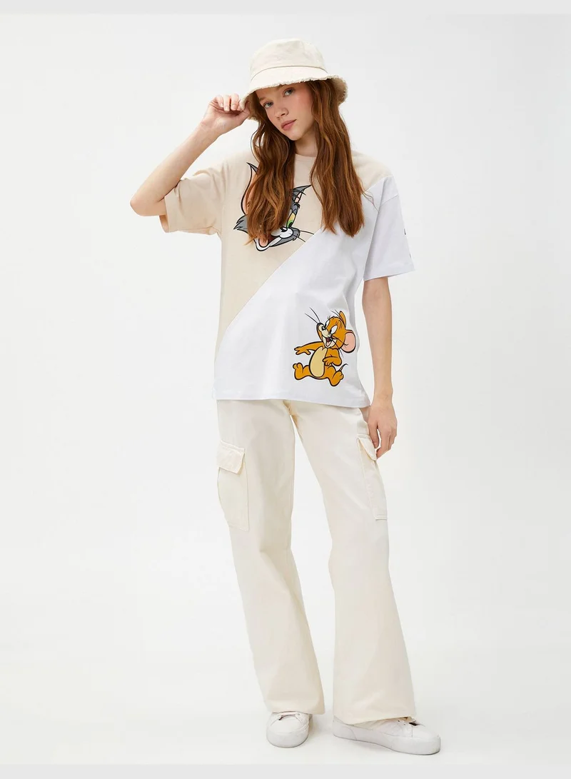 كوتون Tom and Jerry Licensed Short Sleeve Crop T-Shirt