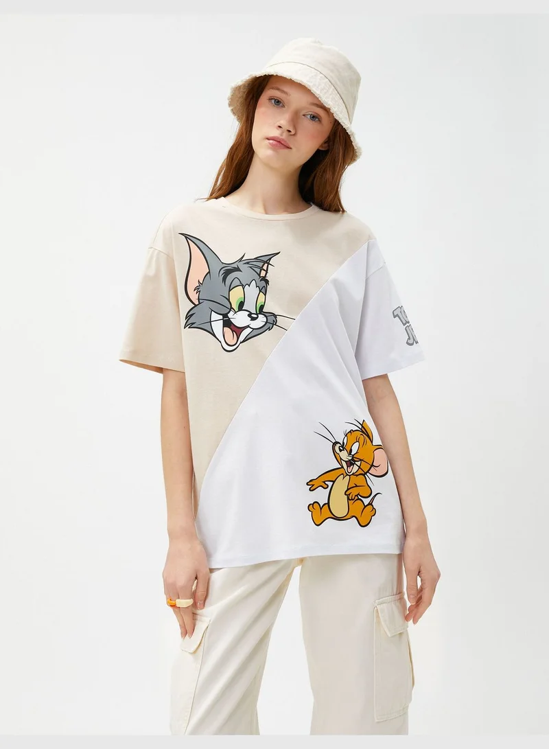 كوتون Tom and Jerry Licensed Short Sleeve Crop T-Shirt