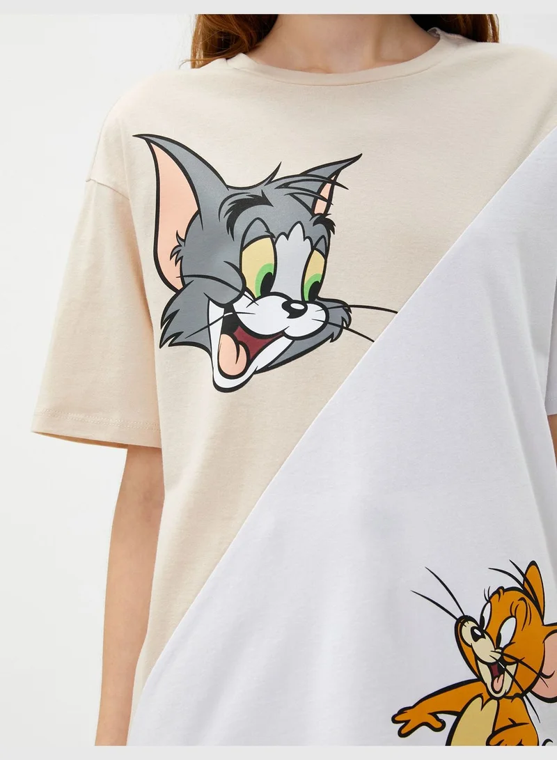 كوتون Tom and Jerry Licensed Short Sleeve Crop T-Shirt