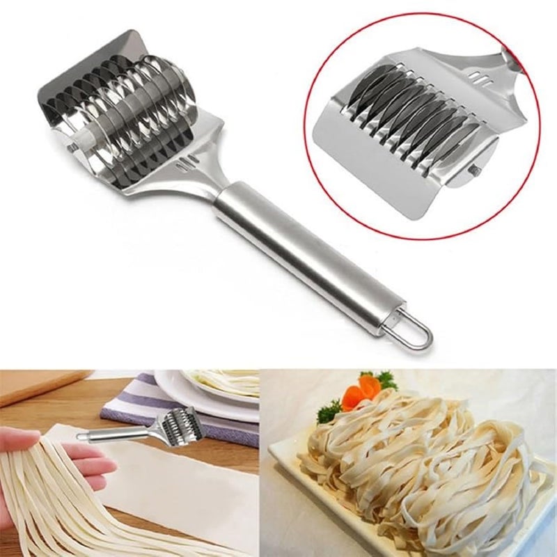 PUTHAK PUTHAK 16x7x31cm High Grade Stainless Steel Noodle Lattice Roller Docker Dough Cutter Pasta Spaghetti Maker for Kitchen Cooking Tools  - Image 5