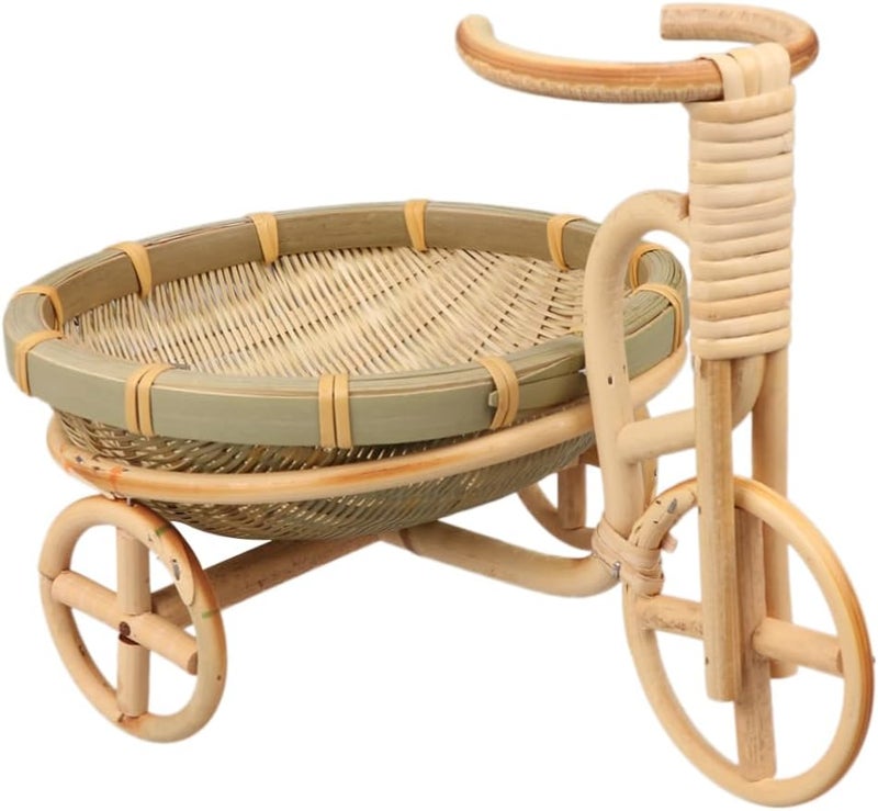 VOSAREA Woven Fruit Container Bamboo Storage Basket Handmade Food Serving Basket Decorative - Image 1