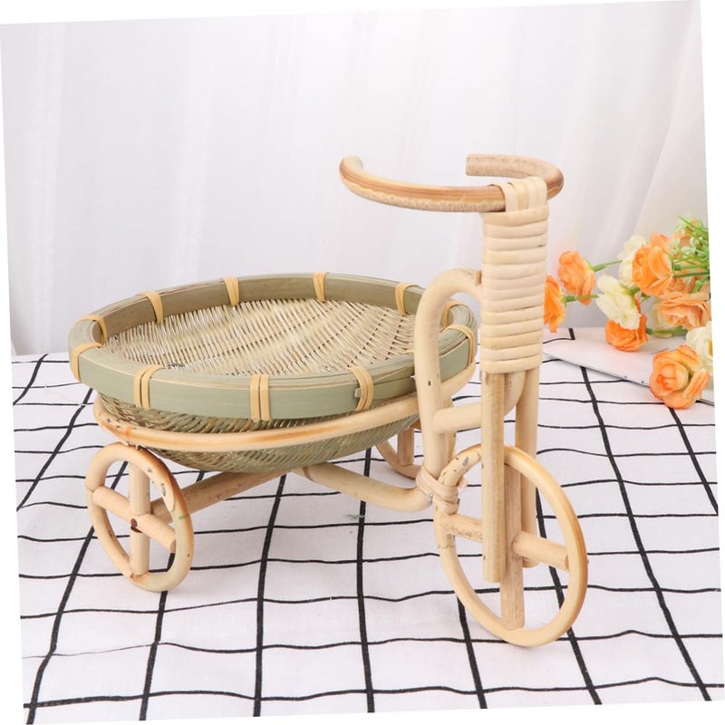 VOSAREA Woven Fruit Container Bamboo Storage Basket Handmade Food Serving Basket Decorative - Image 2