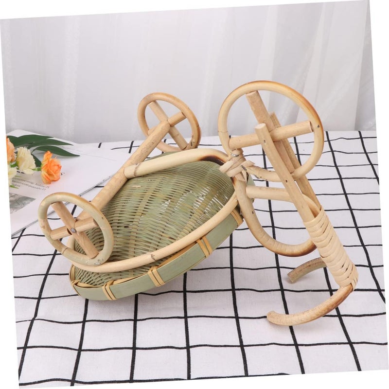 VOSAREA Woven Fruit Container Bamboo Storage Basket Handmade Food Serving Basket Decorative - Image 5