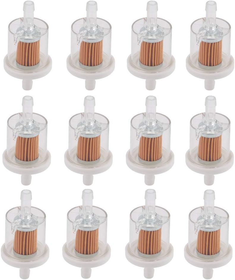 AloneGoer 12pcs 40 Micron 1/4" Inline Fuel Filter for Kawasaki and Briggs & Stratton - Image 1