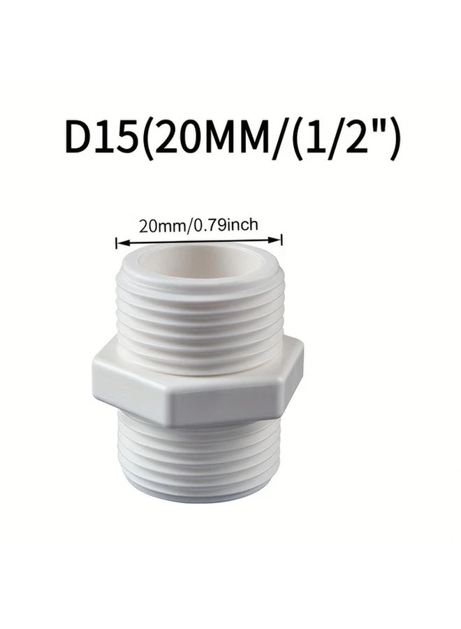 Schedule 40 PVC Male To Male Nipple Coupling 25MM 3 4 Inch White Plastic Pipe Fitting - Image 4