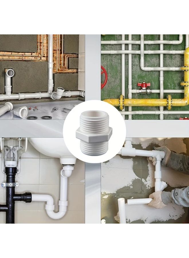 Schedule 40 PVC Male To Male Nipple Coupling 25MM 3 4 Inch White Plastic Pipe Fitting - Image 2
