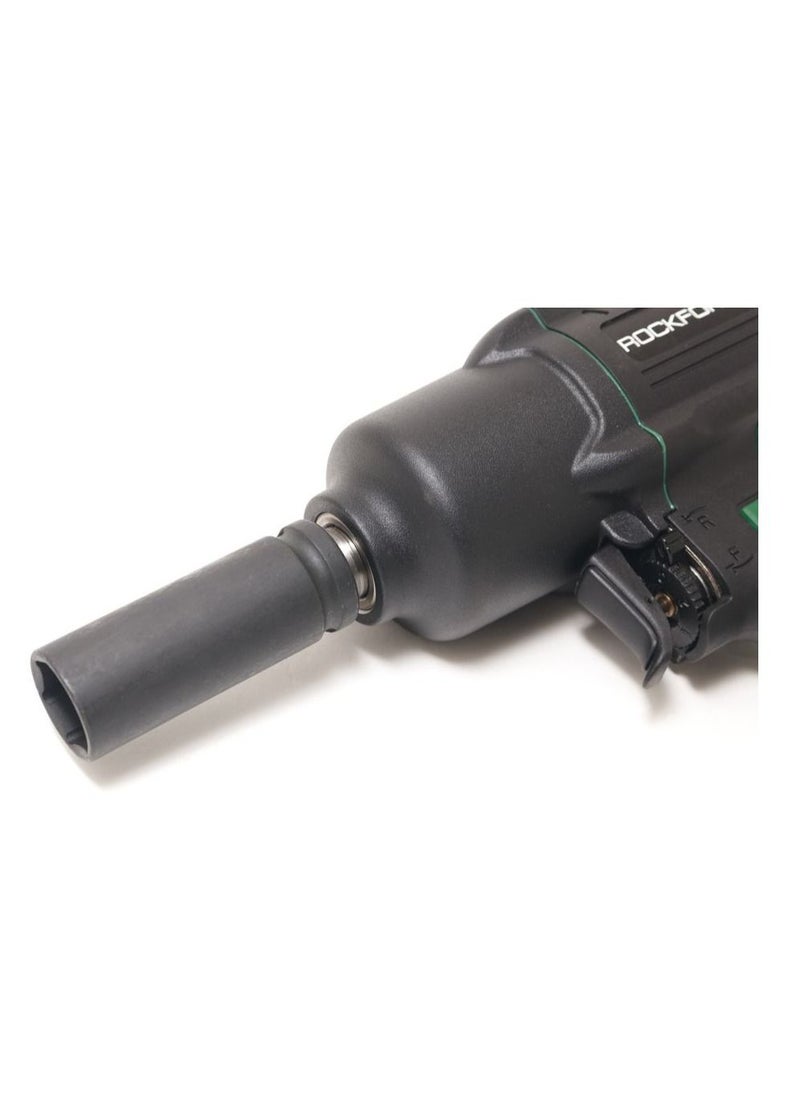 ROCKFORCE ROCKFORCE 1/2" Drive Air Impact Wrench - Lightweight, Working Torque 1450 NM, Adjustable Power, Twin Hammer, Black/Green  - Image 4