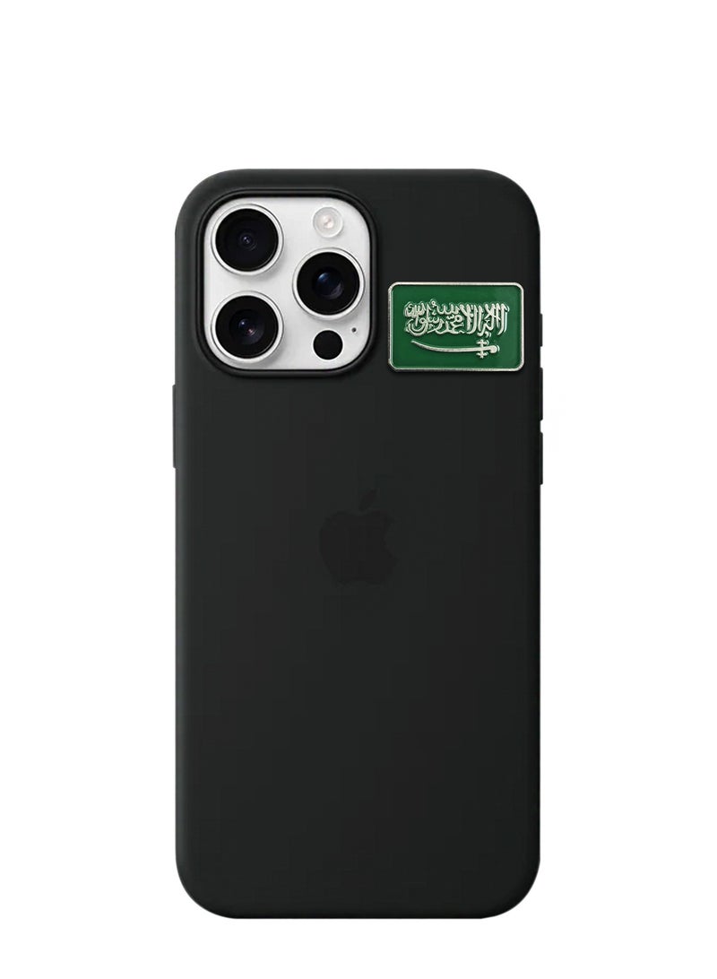 ملصق معدني مستطيل الشكل بعلم المملكة العربية السعودية، قطعتين، مناسب للجوال أو أي سطح أملس - Image 2