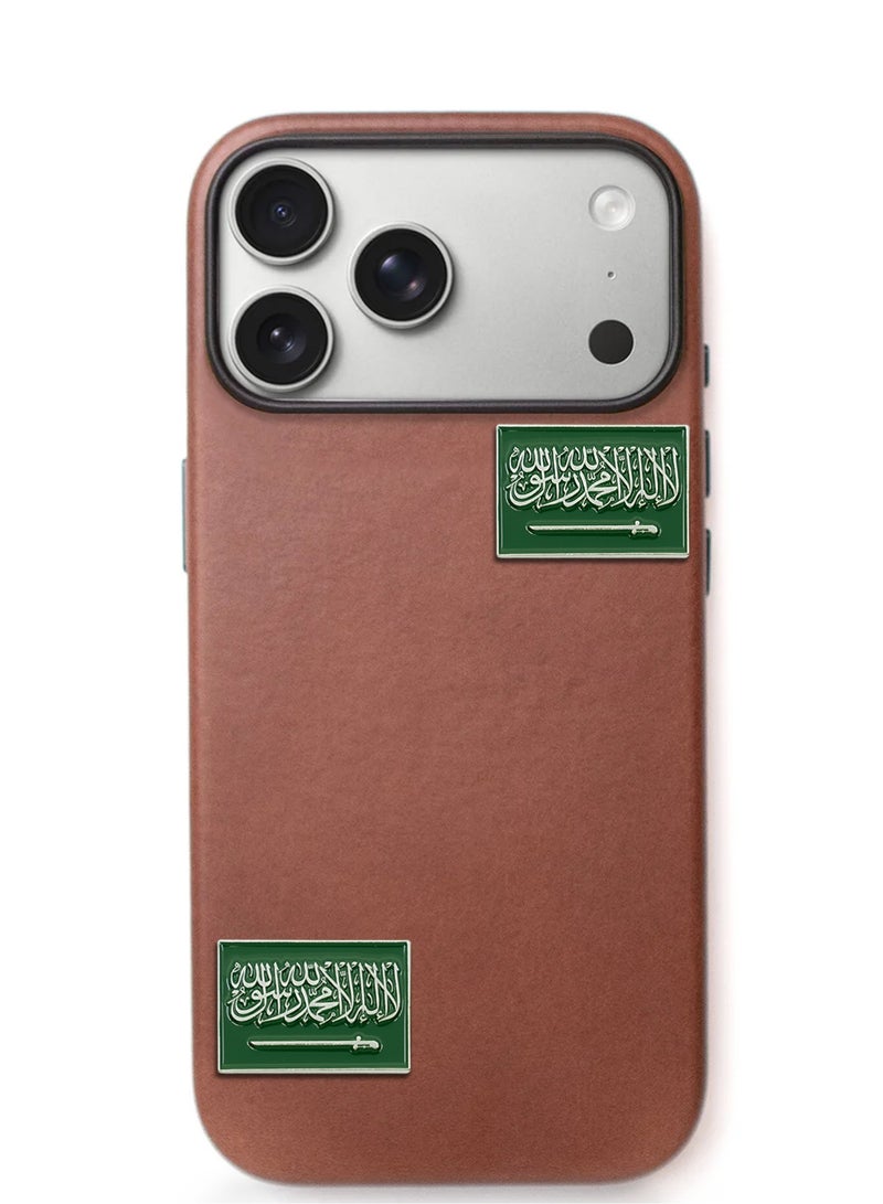 2 Pieces Saudi Arabia Flag  Rectangle Metal Sticker for Mobile or Any Smooth Surface - Image 3