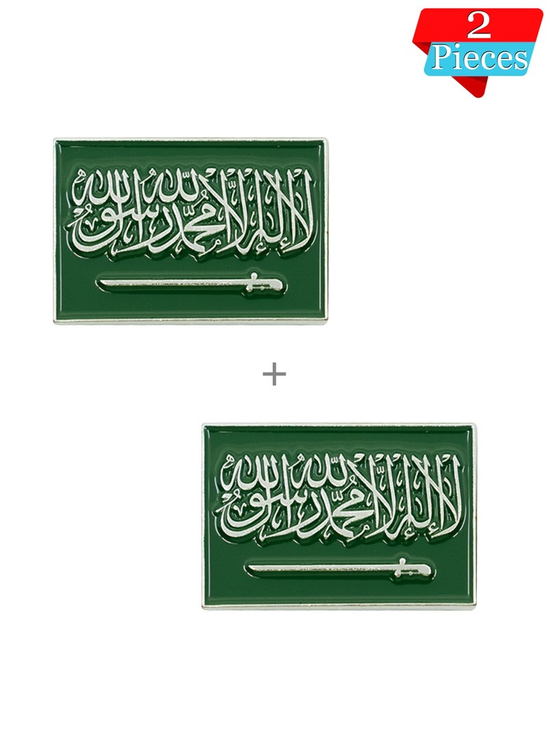 2 Pieces Saudi Arabia Flag  Rectangle Metal Sticker for Mobile or Any Smooth Surface - Image 1