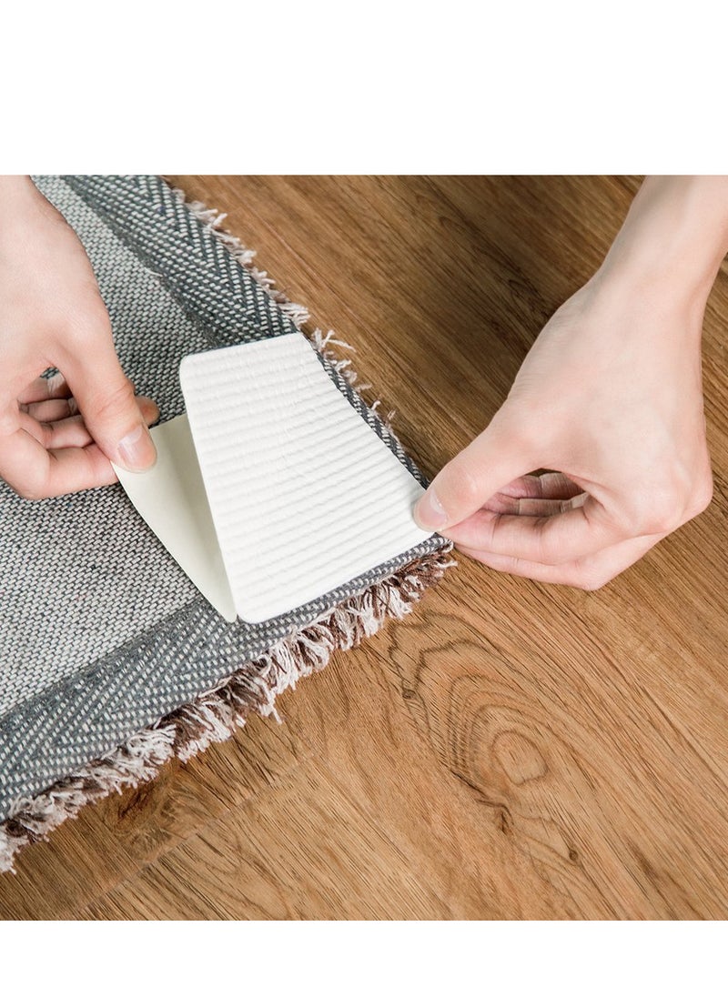 VIUAUAX Highly adhesive washable reusable double-sided carpet stickers non-slip PU removable adhesive fixing stickers4pcsRug Grippers, Best Non-slip Washable Rug Gripper, - New Materials to Anti Curling Rug Pad : Keep your rug in place & Make corner flat and Easily Peel off when need  - Image 5