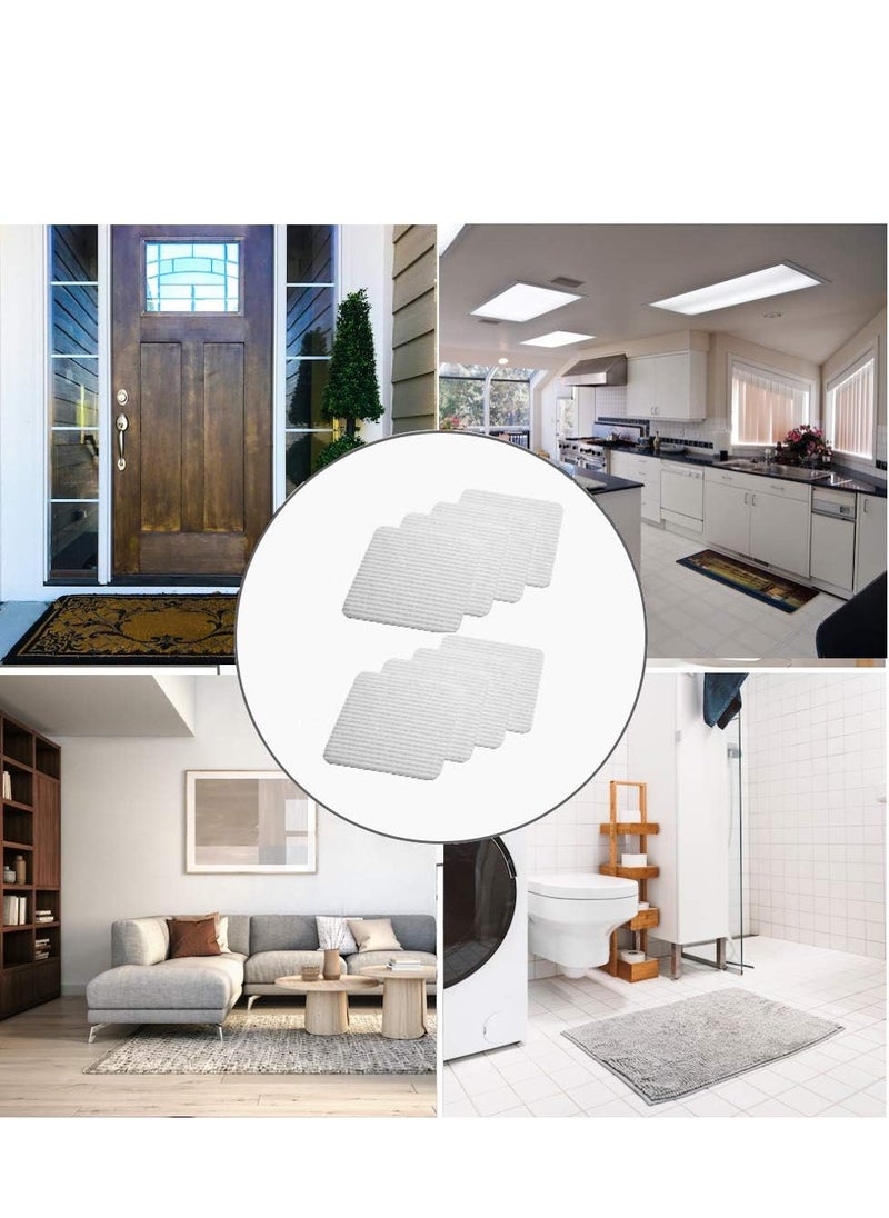 Highly adhesive washable reusable double-sided carpet stickers non-slip PU removable adhesive fixing stickers4pcsRug Grippers, Best Non-slip Washable Rug Gripper, - New Materials to Anti Curling Rug Pad : Keep your rug in place & Make corner flat and Easily Peel off when need