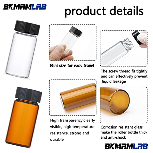 BKMAMLAB 30ml Clear Small Glass Vials 30pcs with Screw Caps(30pcs) - Image 3