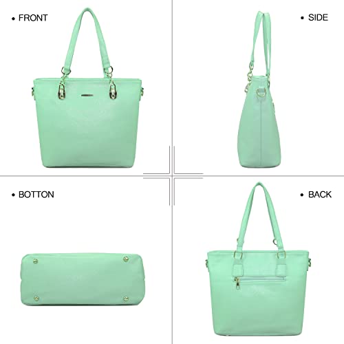 2E-youth Designer Purses and Handbags for Women Satchel Shoulder Bag Tote Top Handle Bag (4D-light green) - Image 4