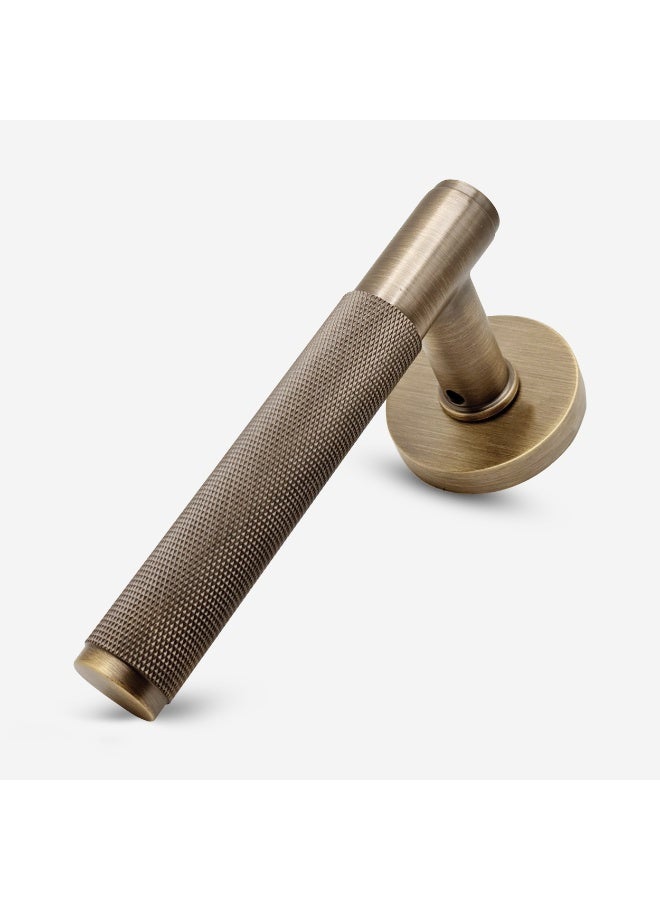 CINCINNO Fidelis/A Premium Anti-Rust Brass Door Handle Pair – Durable & Stylish for Home & Office, UV Protection, 2-Year Color & 5-Year Mechanical Warranty, Salt Spray Tested (Light Antique Brass)  - Image 2