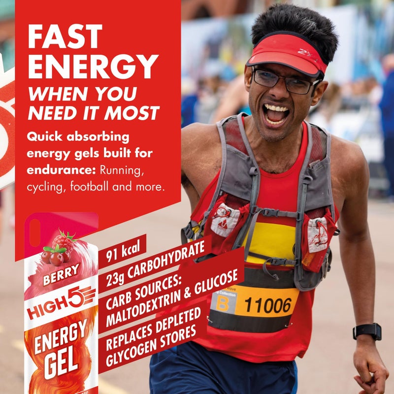 High5 Energy Gel Pack - Running Gel for Quick Energy Release - Natural Fruit Juice & Caffeine-Free - On-the-Go Sports Nutrition for Runners, Cyclists & Endurance Training (Assorted Flavours, 8 x 40g) - Image 4