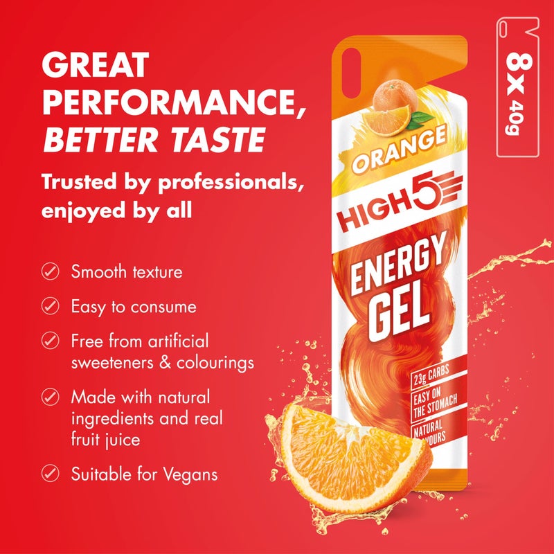 High5 Energy Gel Pack - Running Gel for Quick Energy Release - Natural Fruit Juice & Caffeine-Free - On-the-Go Sports Nutrition for Runners, Cyclists & Endurance Training (Assorted Flavours, 8 x 40g) - Image 5